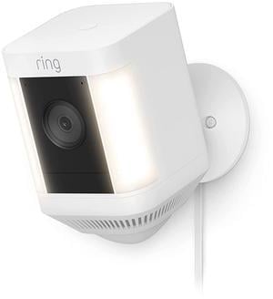 Ring Spotlight Cam Plus Outdoor/Indoor 1080p Wired Security Camera - White  B09J1TB7TB