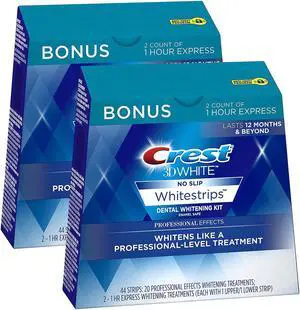 Crest 2-Pack 3D White Professional Effects Whitestrips 20 Treatments + Crest 3D White 1 Hour Express Whitestrips 2 Treatments - Teeth Whitening Kit
