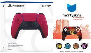 Sony PlayStation 5 DualSense Wireless Controller with MightySkins Custom Decal Skin Voucher - Cosmic Red