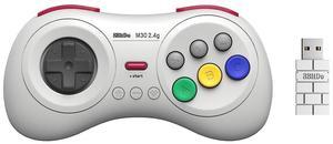 8Bitdo M30 2.4G Wireless Gamepad Controller for Sega Genesis Mini and Mega Drive Mini and Nintendo Switch - White