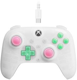 8Bitdo Ultimate Mini Wired Controller with RGB Ring, Hall Effect Joysticks and Triggers for Xbox, Windows - Translucent White