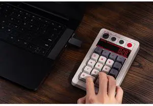 8BitDo Retro 18 Wireless Mechanical Number Keypad and Calculator for Windows and Android - N Edition