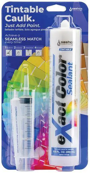 Sashco 12030 9.5 oz eXact Color Tintable Latex Caulk DIY Kit