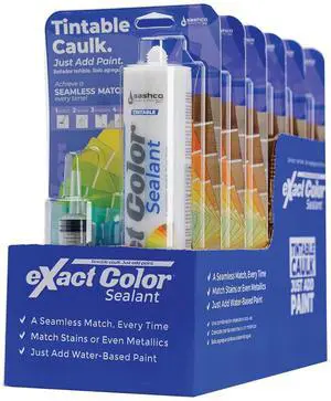 Sashco 12030 9.5 oz eXact Color Tintable Latex Caulk DIY Kit - 6 Pack