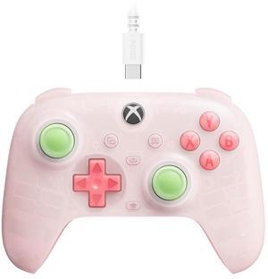 8Bitdo Ultimate Mini Wired Controller with RGB Ring, Hall Effect Joysticks and Triggers for Xbox, Windows - Translucent Pink