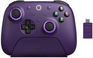 8BitDo Ultimate 2 Bluetooth Wireless Controller with Hall Effect Triggers, TMR Joysticks and Integrated Charging Dock - Purple - 81HE03