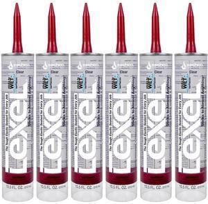 Sashco Lexel 6 Pack 10.5 oz Kitchen Bath Multi-Use Clear Paintable Solvent Adhesive Caulk - 13010