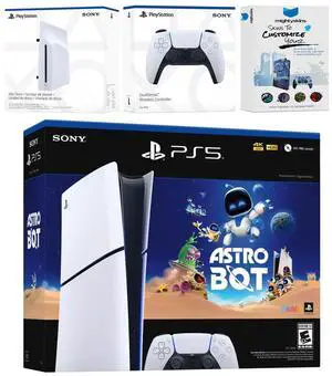 Sony PlayStation 5 Astro Bot Slim Digital Bundle with Disc Drive and MightySkins Voucher