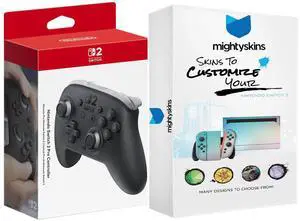 Nintendo Switch 2 Pro Controller with MightySkins Customizable and Protective Skin Code