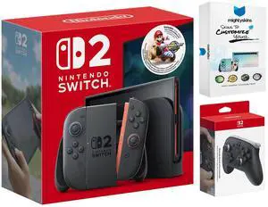 Nintendo Switch 2 Mario Kart World Bundle with Pro Controller and MightySkins Code