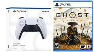 Sony PlayStation 5 DualSense Wireless Controller White with Ghost of Yotei Bundle