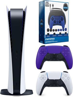 Sony Playstation 5 Digital with Extra Controller and Surge Gamer Starter Pack Galactic Purple Bundle