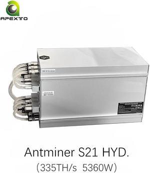 Bitmain Antminer S21 Hyd 335TH/S 5360W Bitcoin Miner with Power Supply 3 Phase 380~415V