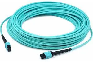 AddOn 0.5m MPO/UPC to MPO/UPC Aqua OM4 OFNR (Riser-Rated) 12-Strand Fiber Patch Cable  ADD-MPOMPO-0-5M5OM4