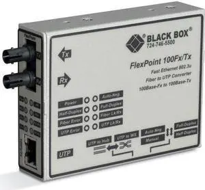 Black Box FlexPoint 100BASE-TX to 100BASE-FX Media Converter