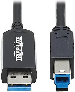 Tripp Lite USB-A to USB-B Fiber Active Optical Cable AOC USB 3.2 Gen 1 15M (U328F-15M)