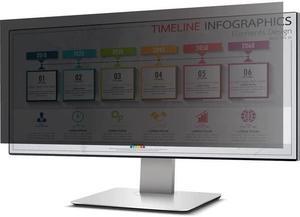 Rocstor Privacyview Premium Privacy Filter For 34 Widescreen Landscape Monitor - For 34 Monitor/display - 21:9 Aspect Ratio - Glossy / Matte - Unframed - Anti-glare - Comparable