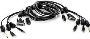 Vertiv Avocent USB Keyboard and Mouse, DisplayPort, DVI-D and Audio Cable, 6 ft. for Avocent SV and SC Series Switches