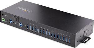 StarTech 16-Port Industrial USB 3.0 Hub 5Gbps Mountable Terminal Block Power