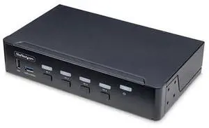 StarTech 4-Port DisplayPort KVM Switch Single 4K 60Hz Monitor 6x USB Ports Hotkey & Push-Button Switching TAA Compliant P4AD122KVMSWITCH