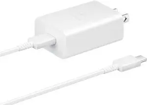 Original Samsung Official 15W PD Power Adapter with Dual Type-C Cable (EP-T1510) White