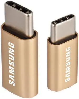 Original Samsung Official Micro USB 2.0 to USB-C Adapter (SS-GD600AY) - Gold