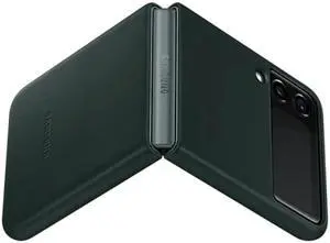 Original Samsung Official Galaxy Z Flip3 5G Leather Cover Case (EF-VF711) - Green