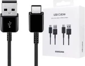 Original Samsung Official EP-DG930 USB-A to USB-C Charging Cable 1.5M (2 Pack) - Black