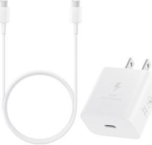 Original Samsung for S25 Series T2510 25W PD Power Adapter with USB C Cable White