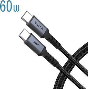 VISLLA USB C to USB C Cable 60W 33ft QC PD 30 Type C Fast Charging Cable 3A Phone Charger Cord for Samsung Galaxy S22 S21S20 iPad iPad Pro iPad Air MacBook Pro Pixel LG  and More