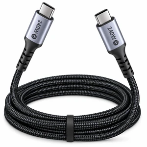 240W USB C to USB C Cable 6.6FT, PD 3.1 48V/5A Fast Charging Braided Type C Cable with E-Marker, Compatible with MacBook Pro/Air, iPhone 17/16/15, Galaxy S26/S25/S24, Pixel 10/9/8, iPad Pro/Air, Steam 240W USB C to USB C Cable 6.6FT, PD 3.1 48V/5A Fast Charging Braided Type C Cable with E-Marker, Compatible with MacBook Pro/Air, iPhone 17/16/15, Galaxy S26/S25/S24, Pixel 10/9/8, iPad Pro/Air, Steam