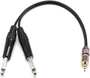 DIXSG 3.5mm Stereo jack plug to 2x 6.35mm (1/4) mono jack plugs male audio cables