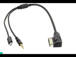 Media In AMI MDI to Stereo 3.5mm Audio & USB-C Aux Adapter Cable for Car VW AUDI 2014 A4 A6 Q5 Q7