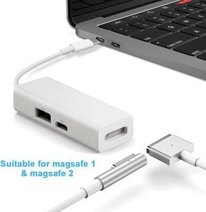 Anywatt,USB C Magsafe Adapter,Type C to Magsafe 1&2 Converter Adapter Charge,Compatible with New MacBook Pro/Air and Any USB C Devices,black White