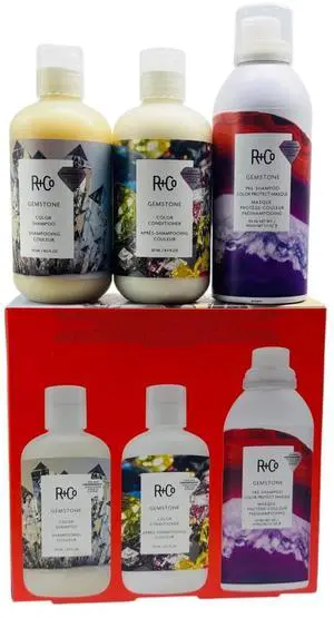 R+Co Gemstone Color Shampoo, Conditioner & Masque Set Vegan Formula 8.5oz + 5.7oz