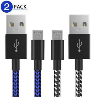 WISDUM PS4 Controller Charger Charging Cable 10ft 2 Pack Nylon Braided Extra Long Micro USB 2.0 High Speed Data Sync Cord Compatible for Playstaion 4 PS4 Slim/Pro Xbox One S/X Controller Android Phone