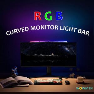 (2 Packs) Curved Monitor Light Bar for Curved Monitor,3 Modes RGB Backlight for Gaming, Monitor Lights with Wireless Remote Control, Computer Light with Steppes Dimming, Monitor Lamp Carry