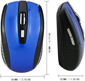 2.4GHz USB Optical Wireless Mouse USB Receiver Mouse Smart Energy Saving Mouse for Tablet, Laptop and Desktop Blue