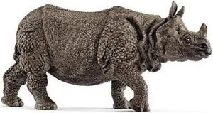 SCHLEICH Wild Life, Animal Figurine, Animal Toys for Boys and Girls 3-8 Years Old, Indian Rhinoceros