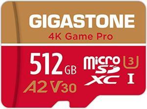 [] Gigastone Micro SD Card 512GB A2 V30 Micro SD Card UHS-I U3 Class 10 100/80 MB / S High Speed Gopro Action Camera Sports Camera 4K Ultra HD Video micro sd Card Operation Confirmed With SD Conversio