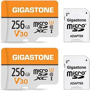Gigastone Micro SD Card 256GB Set of 2 Micro SD card with SD Adapter U3 C10 100MB / S SDXC micro sd Card 4K Ultra HD Video Shooting
