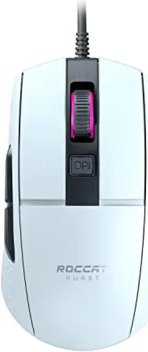 ROCCAT Burst Core Ultralight Optical Core Gaming Mouse White Simple Package Brown Box Only (Lightweight 68g, Titan Switch Optical, Optical PixArt PMW3330 8500dpi, Internal Honeycomb Structure, Side Bu