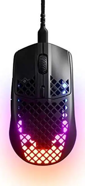 SteelSeries USB Gaming Mouse Wired Ultra Lightweight IP54 Waterproof Dustproof SuperMesh Cable 3-Zone RGB Illumination Aerox 3 Black 62599