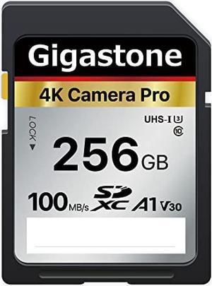 Gigastone SD Card 256GB Memory Card A1 V30 U3 Class 10 SDXC High Speed 4K UHD & Full HD Video Canon Nikon Etc Digital Camera SLR Compatible Mini Case Included