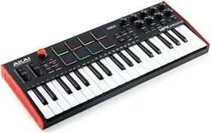 AKAI Professional 37-Key USB MIDI Keyboard Controller MPC Pad x8 CV/Gate MIDI Step Sequencer Music Production Software Included MPK Mini plus for Mac/Window PC