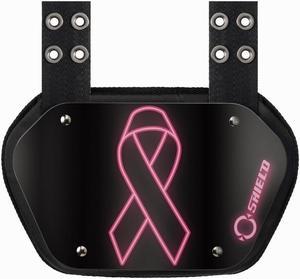 O Shield Pink Ribbon Football Back Plate, Lower Back Pads for Football Players, Rear Protector, Universal Fit, BCRF (Breast Cancer Research Foundation) Supporter - Youth