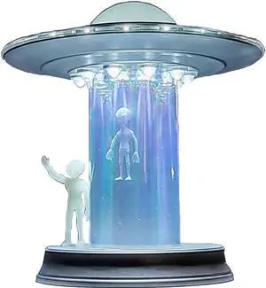 WAN TAI Alien UFO Table Touch Lamp LED Alien Abduction Cool Unique Holographic Décor Color Changing Futuristic Gift Space Lover Figure Statue Bedroom Living Room Display Exhibit (Galaxy I)
