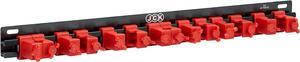 JCK Professional Quality Aluminum Multi-Purpose Tool Organizer Red clips & Black Aluminum rack Organize various tools, such as screwdrivers, hammer, rachets with moveable screw-locking secure clips