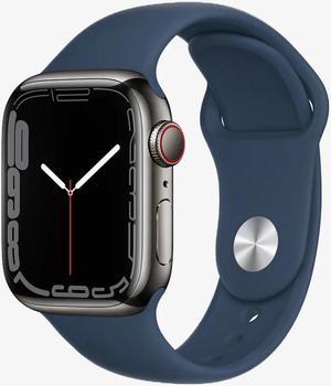 Refurbished Apple Watch Series 7 41mm GPS  Cellular 32GB  Graphite Stainless Steel  Abyss Blue Sport Band