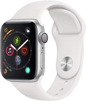 Apple Watch Series 4 44mm 16GB Aluminum Silver + White Band | GPS Only